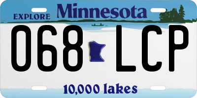 MN license plate 068LCP