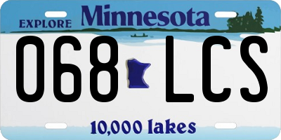 MN license plate 068LCS