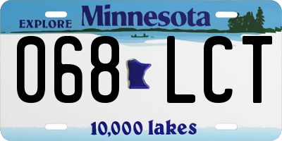 MN license plate 068LCT