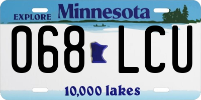 MN license plate 068LCU