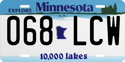 MN license plate 068LCW