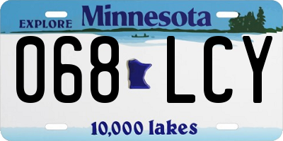 MN license plate 068LCY