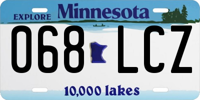 MN license plate 068LCZ