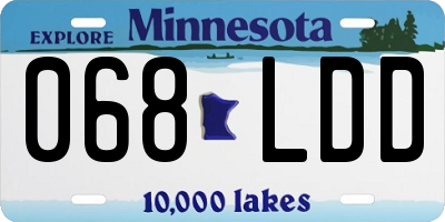 MN license plate 068LDD