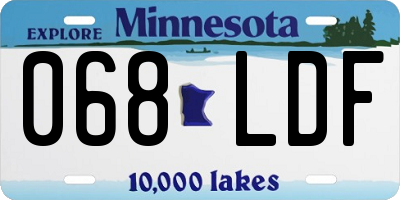 MN license plate 068LDF