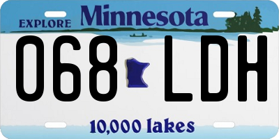 MN license plate 068LDH