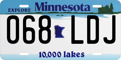 MN license plate 068LDJ