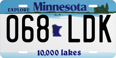 MN license plate 068LDK