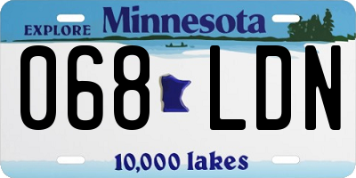 MN license plate 068LDN