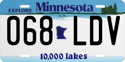 MN license plate 068LDV