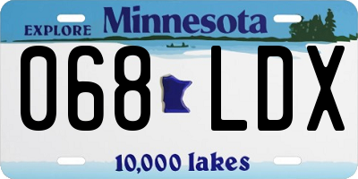 MN license plate 068LDX