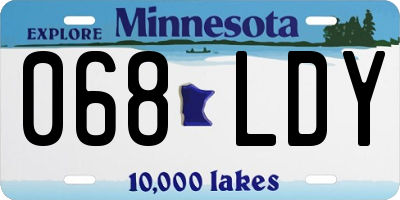 MN license plate 068LDY