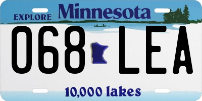 MN license plate 068LEA