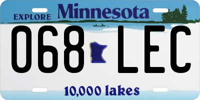 MN license plate 068LEC