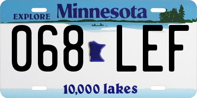 MN license plate 068LEF