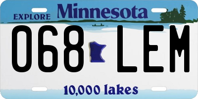 MN license plate 068LEM