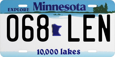 MN license plate 068LEN