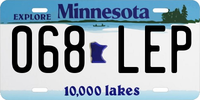 MN license plate 068LEP