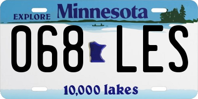 MN license plate 068LES