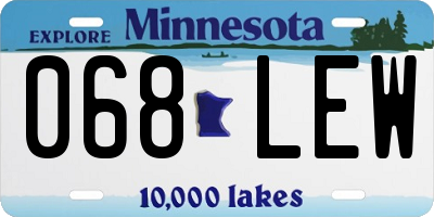 MN license plate 068LEW