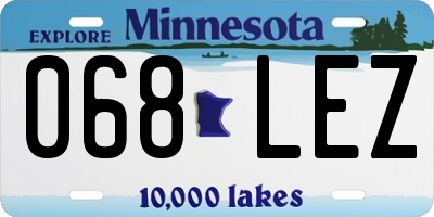 MN license plate 068LEZ
