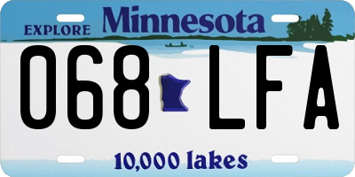 MN license plate 068LFA
