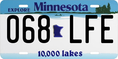 MN license plate 068LFE