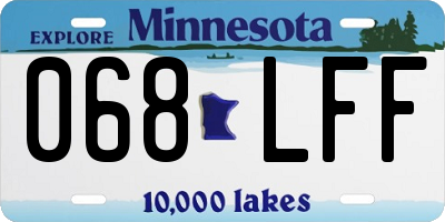 MN license plate 068LFF