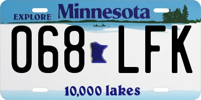 MN license plate 068LFK