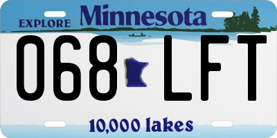 MN license plate 068LFT
