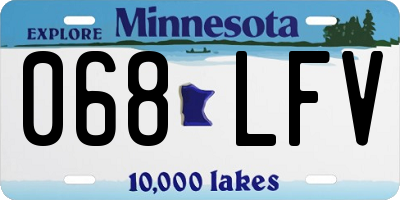 MN license plate 068LFV