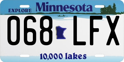 MN license plate 068LFX