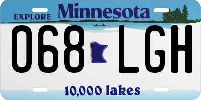 MN license plate 068LGH