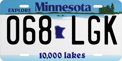 MN license plate 068LGK