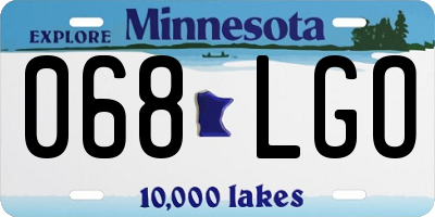 MN license plate 068LGO