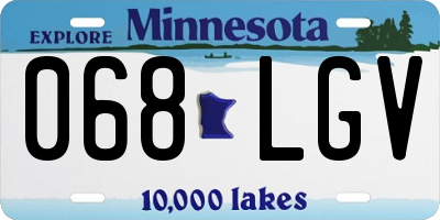 MN license plate 068LGV