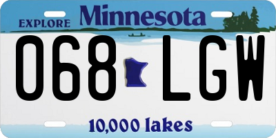 MN license plate 068LGW