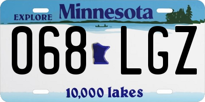 MN license plate 068LGZ