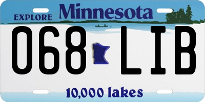 MN license plate 068LIB