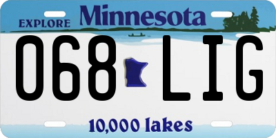 MN license plate 068LIG