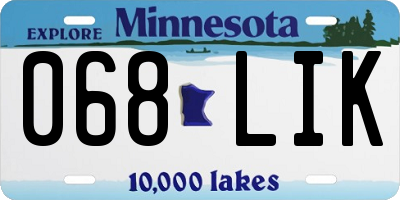 MN license plate 068LIK