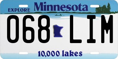 MN license plate 068LIM