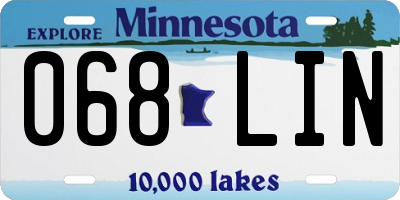 MN license plate 068LIN