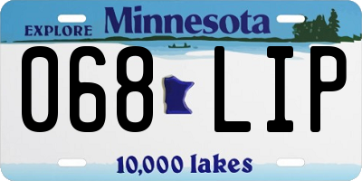 MN license plate 068LIP