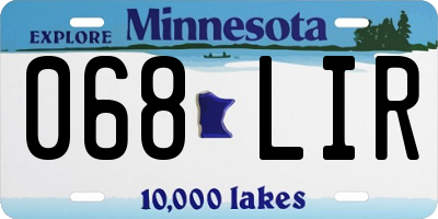 MN license plate 068LIR