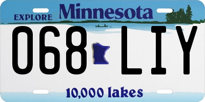 MN license plate 068LIY