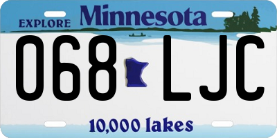 MN license plate 068LJC