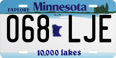 MN license plate 068LJE