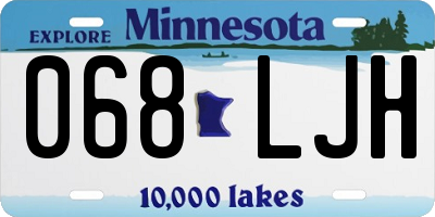 MN license plate 068LJH