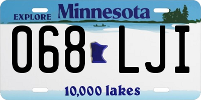 MN license plate 068LJI